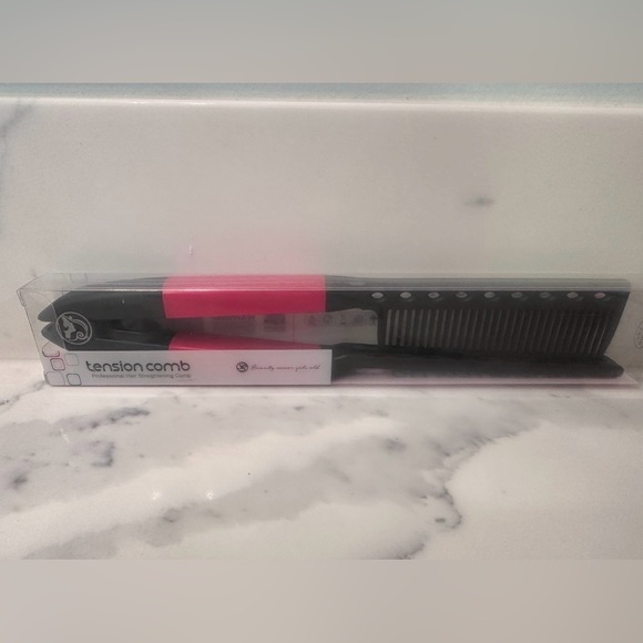 Tension Comb Other - Professional Hair Straightening Tension Comb Black and Pink New One Size